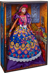 2022 Día De Muertos Barbie-dukke med pjusket traditionel kjole, blomsterkrans og Calavera-ansigtsmaling, gave til samlere