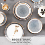 Moritz & Moritz TARENTO 24-delt servisesæt til 6, grå - Elegant højkvalitetstallerkensæt i stentøj - Spisestellet indeholder 6 middagstallerkener, 6 desserttallerkener, 6 middagstallerkener og 6 kopper