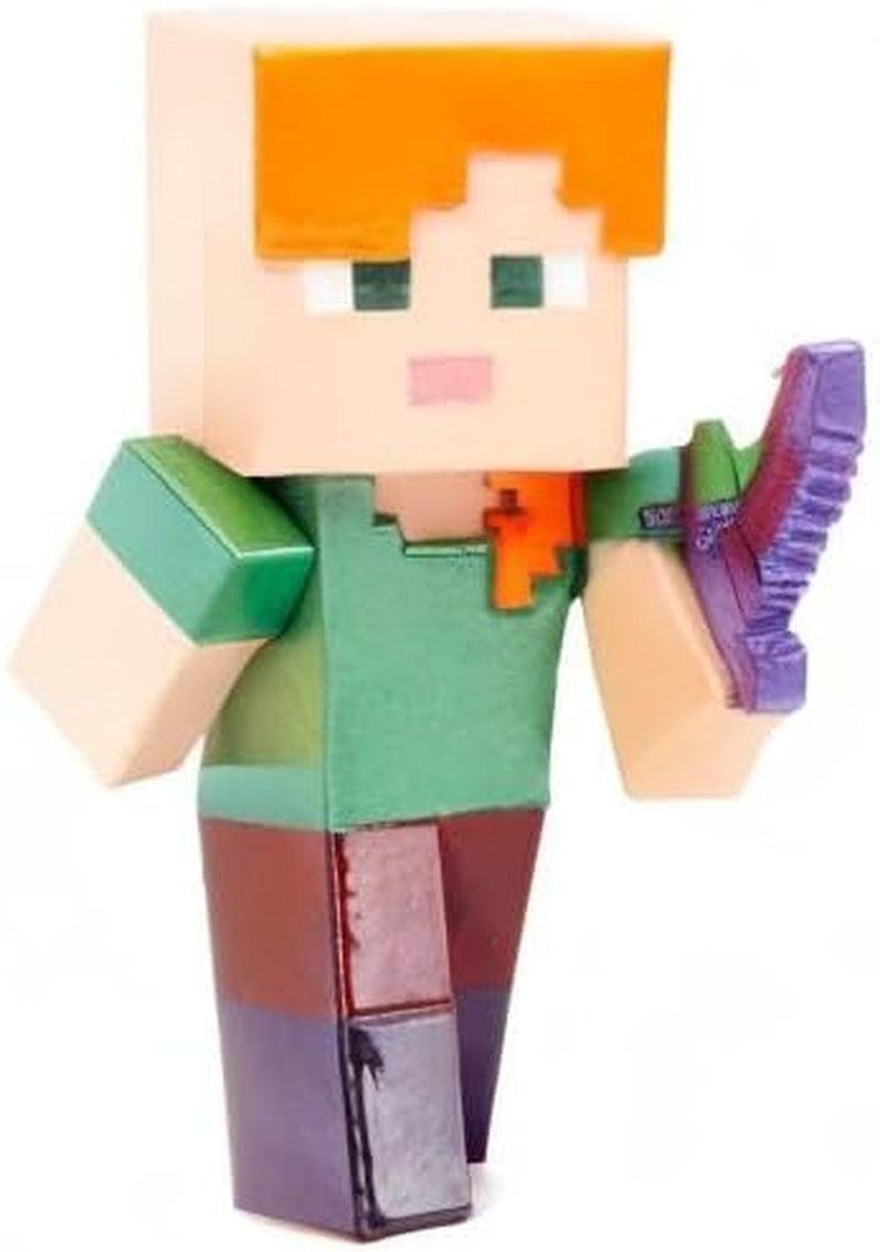Jada Toys Minecraft figursæt (4 stykker) lavet af metal - Minecraft Caves & Cliffs Samlefigurer (Steve, Alex, Creeper og Warden) Til spillere og samlere 8+ 6 cm hver Action Figurer Naty Shop
