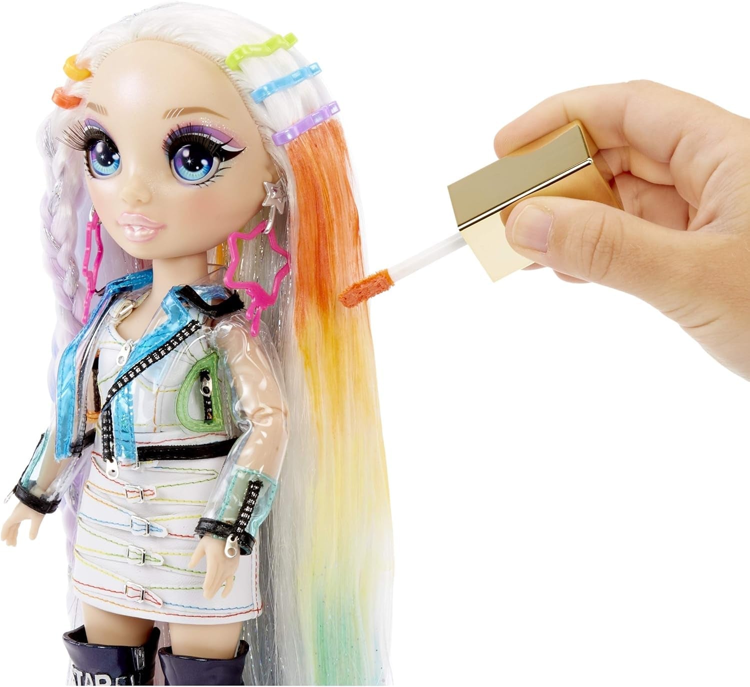 Rainbow High Hair Studio - Eksklusivt Amaya Raine Doll Legesæt med langt hår til styling - Indeholder vaskbart hårkridt, hårbørste, tilbehør - Gave til børn fra 6 år og opefter