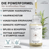Hairlexier-hårvækstmiddel til kvinder - rosmarin-hårolie, ricinusolie-hårolie, lavendelolie, naturligt hårserum mod diffust hårtab, understøtter hårvækst, vegansk og økologisk + arbejdsbog Hårpleje Naty Shop