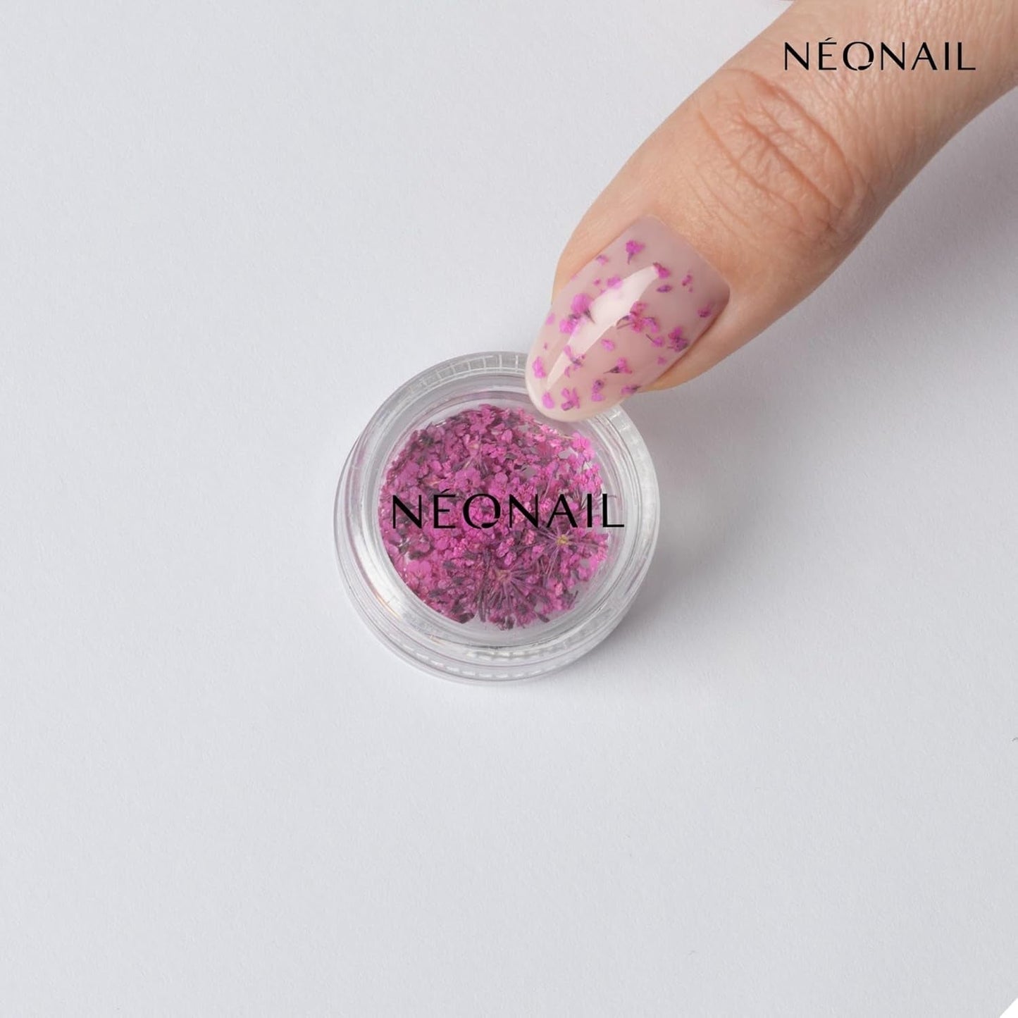 NÉONAIL Nail Art Flowers Set - Trockenblumen - Getrocknete Blumen - Nageldesign Zubehör - Nageldekorationen - Getrocknete Blüten - Negle Decoration - Gelnägel Zubehör - 3 Farben - Rosa, Lila, Orange
