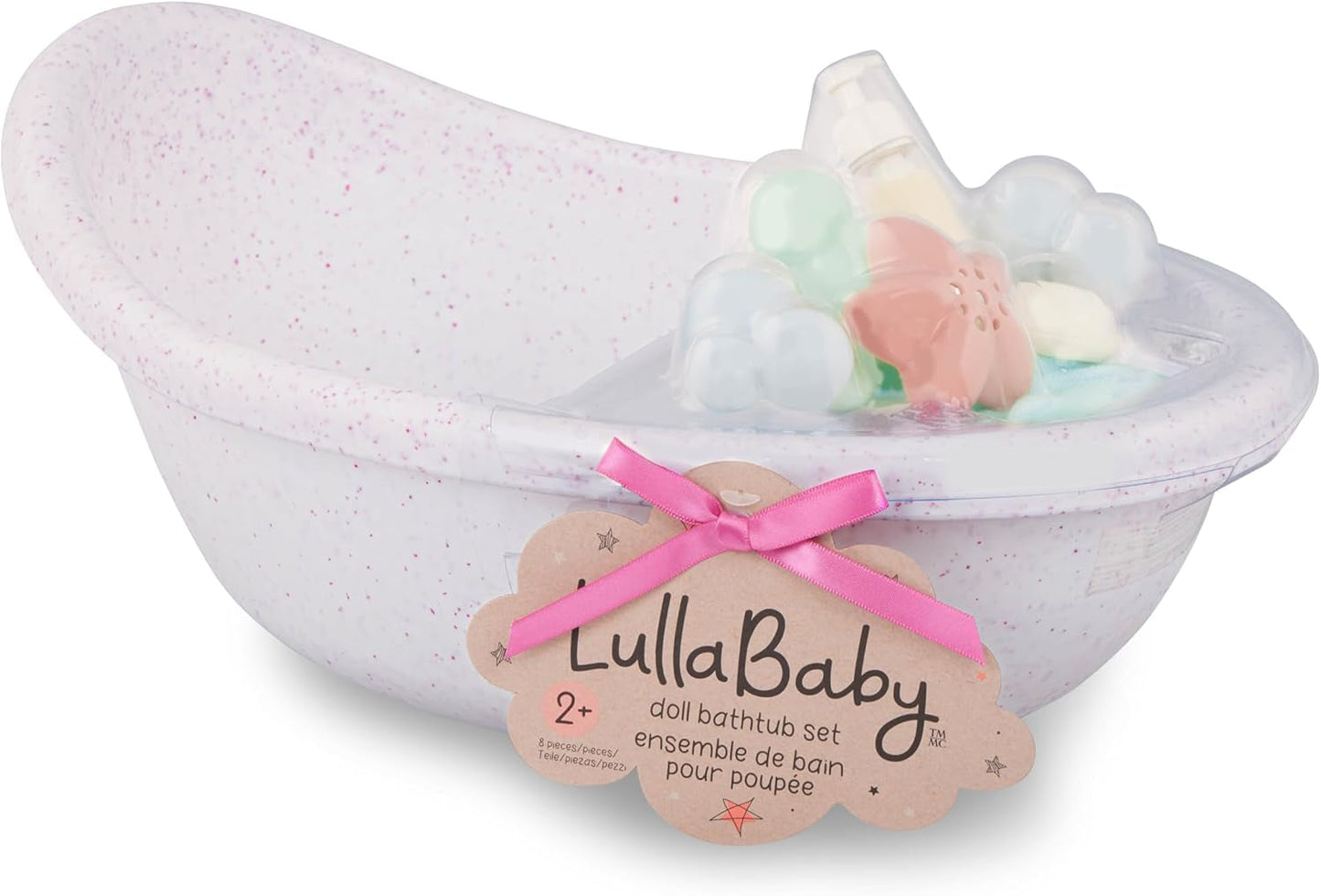 LullaBy – Dukkebadekar – Badekarsæt – Badelegetøj – Dukketilbehør – Realistisk vandleg – Børn 2+