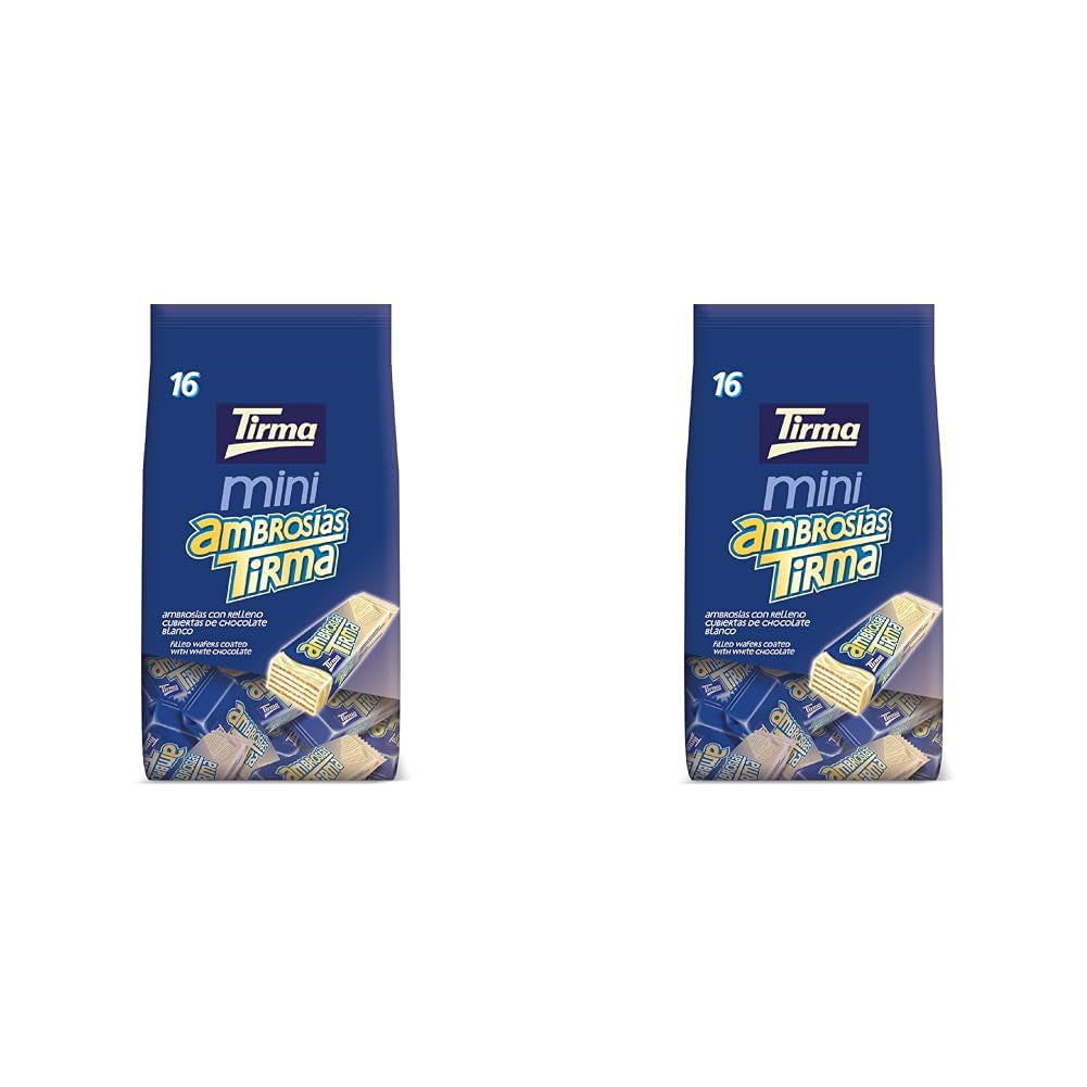 Tirma Mini hvid chokolade wafers | (16 enheder x 13,5 g), 216 g | Delikat cremefyld | Ikke-GMO | Velegnet til vegetarer | Individuelt pakket | Pakket snack
