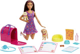 Adoption Barbie Puppy - Dukke og 2 hvalpe, med adoptionscertifikater, farveændringseffekt, bur og tilbehør, til børn fra 3 år og derover, HKD 86