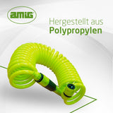 Amig - Spiralslange | Fremstillet af polypropylen | Kan forlænges op til 7,5 m | Inkluderer vandingslanse, adapter og 2 led | Pistacie grøn