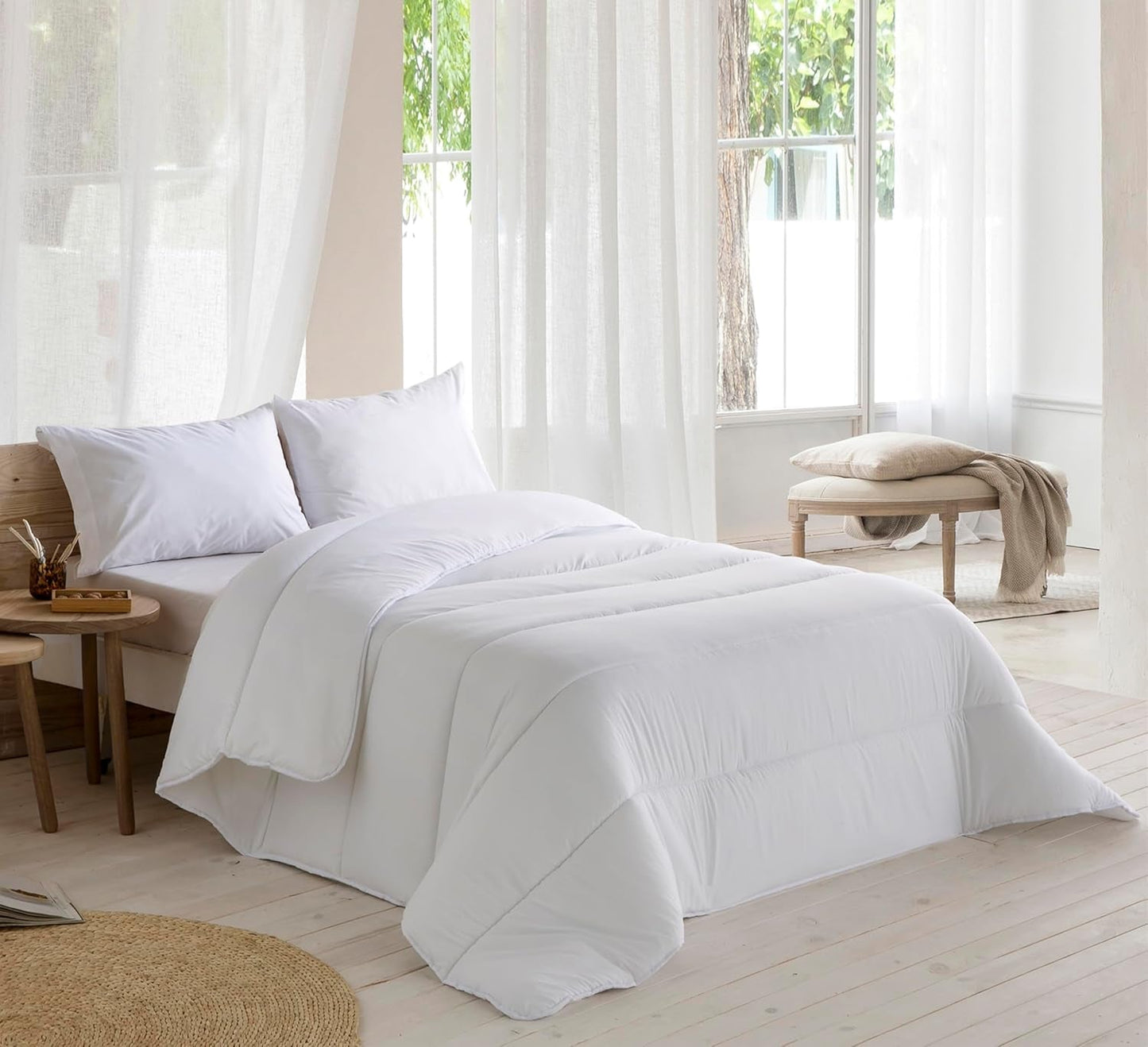 BØHEMIEN | Dyne/ Sengefyld 120 cm, dyne 300 G/M², allergivenligt fyld af åndbare antimidefibre, ekstra blødt og antibakterielt fyld, størrelse 200 X 200 cm Dyner og dyner Naty Shop