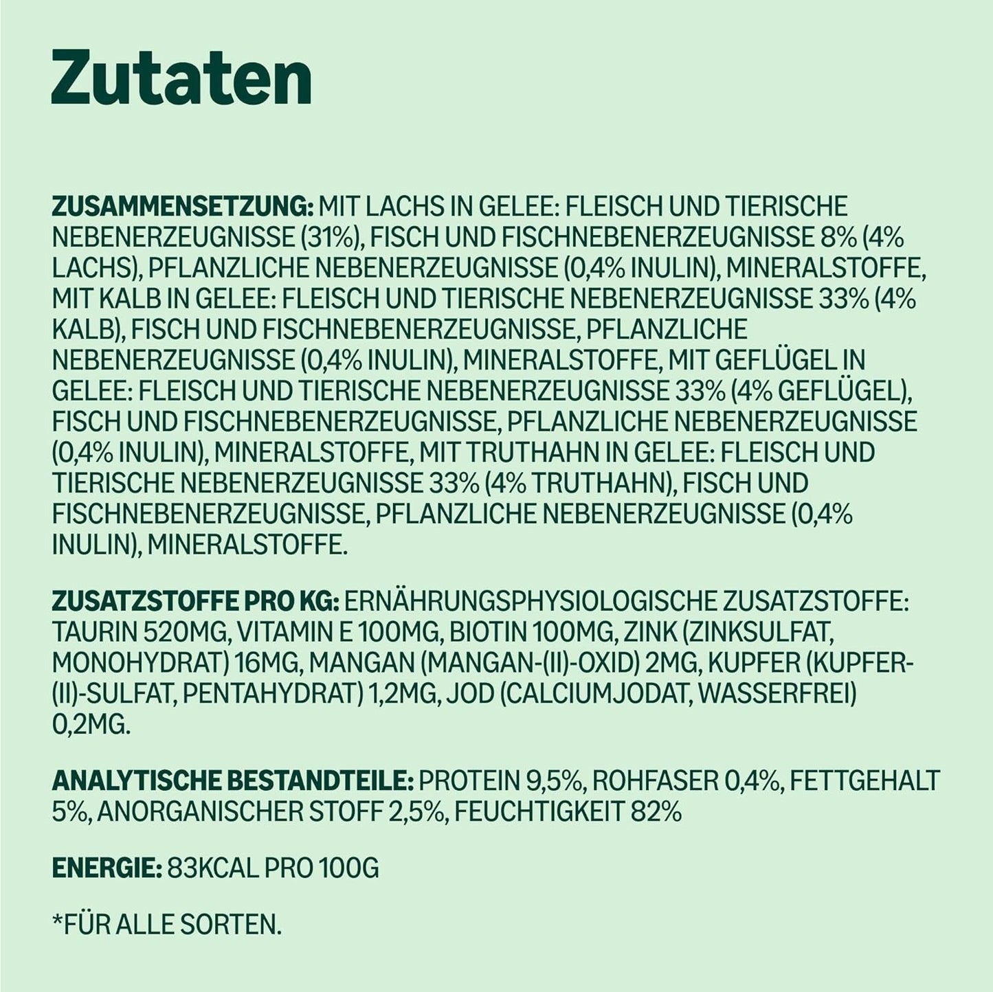 Amazon Mixed Selection vådfoder til unge katte i gelé 1,2 kg (12 100 g poser)