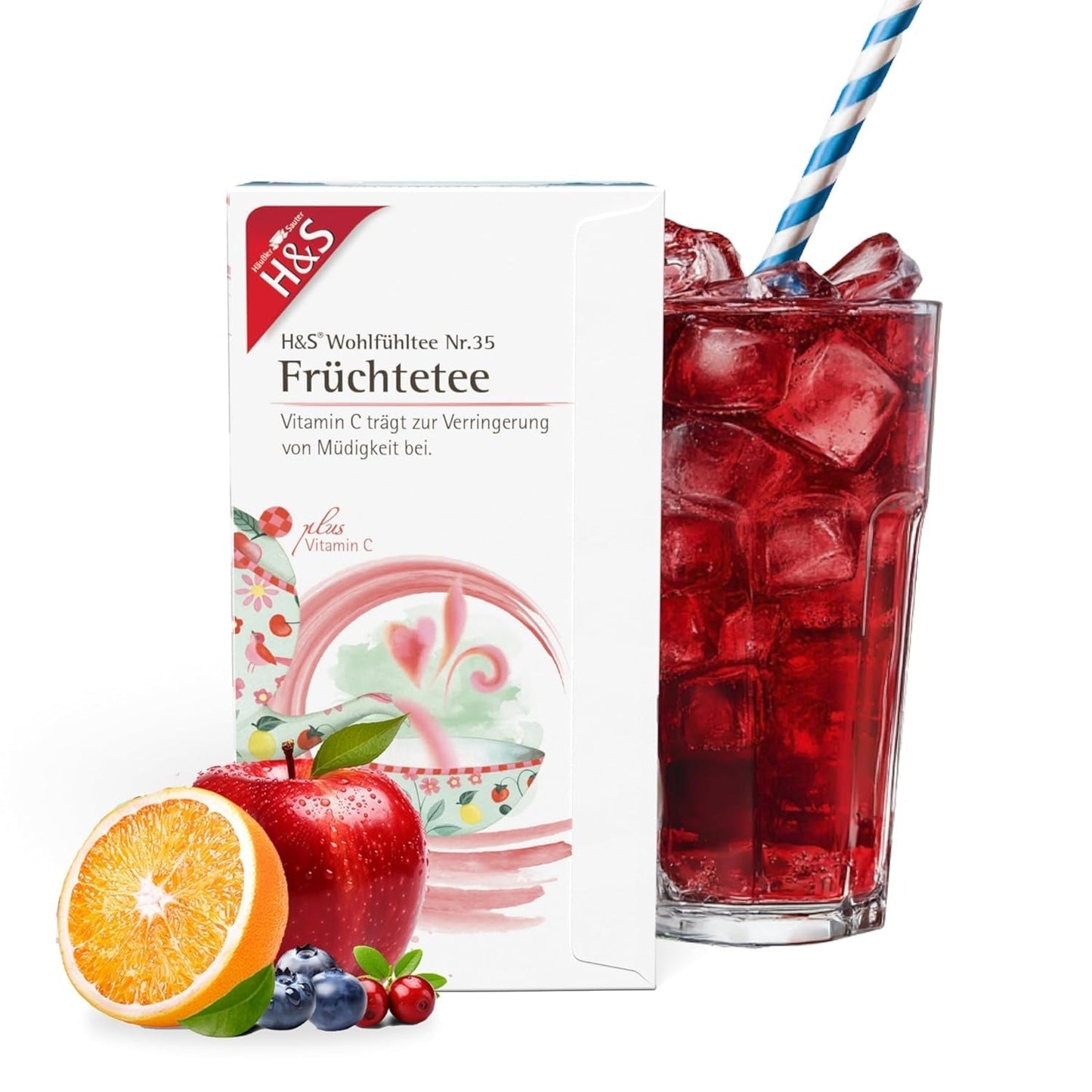 H&S C-vitamin frugtte: smagfuld og forfriskende frugtteblanding, 20 x 2,7 g