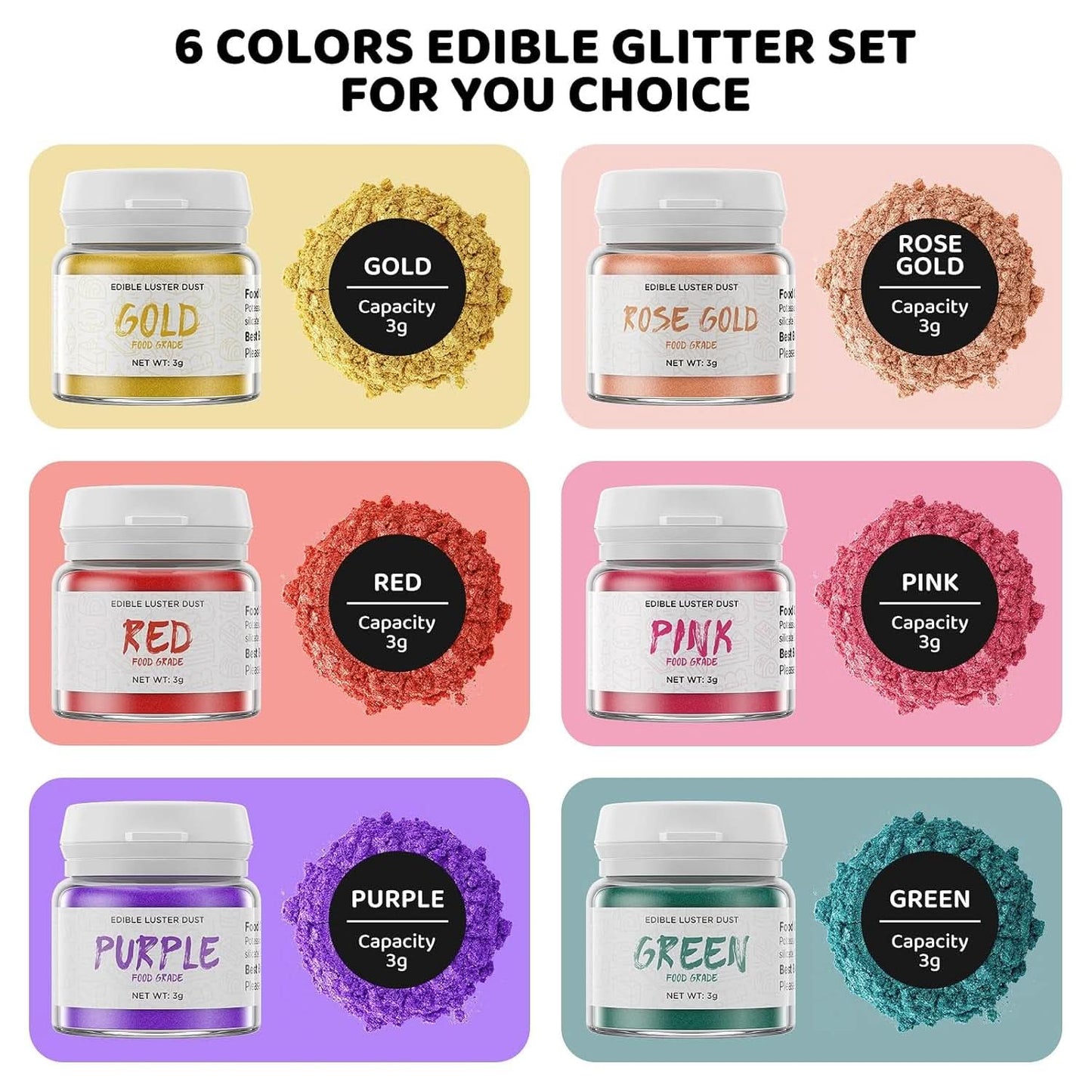 Spiselig glitter, 3 gram Naty Shop