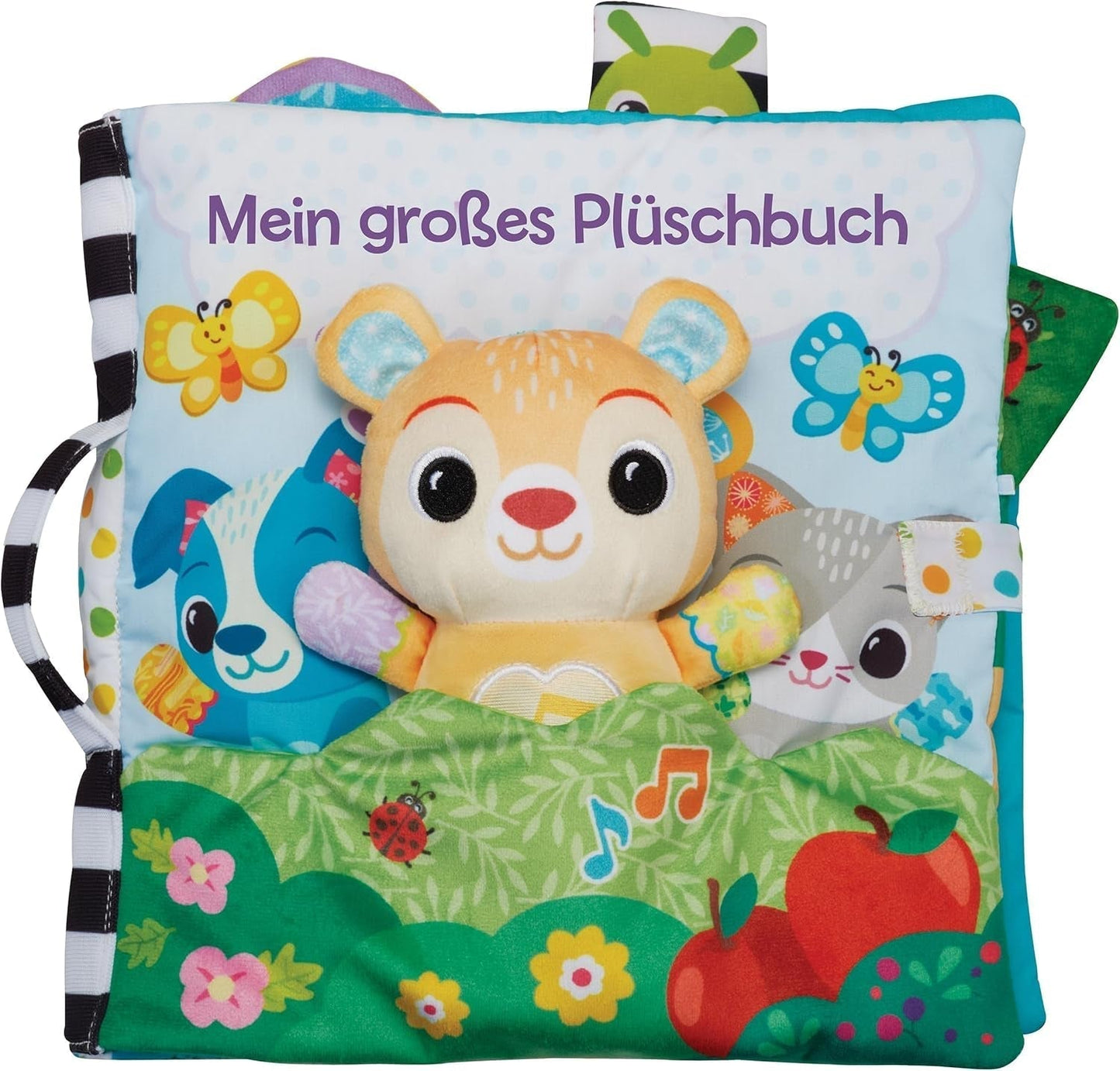 VTech Baby Min store plysbog - Tryk og føl bog/bog med musik og lyde - Stofbog med bevægelige elementer - Legetøj til motoriske og sensoriske færdigheder - Til babyer og børn i alderen 3-24 måneder Bebe Naty Shop Toys Standard titel