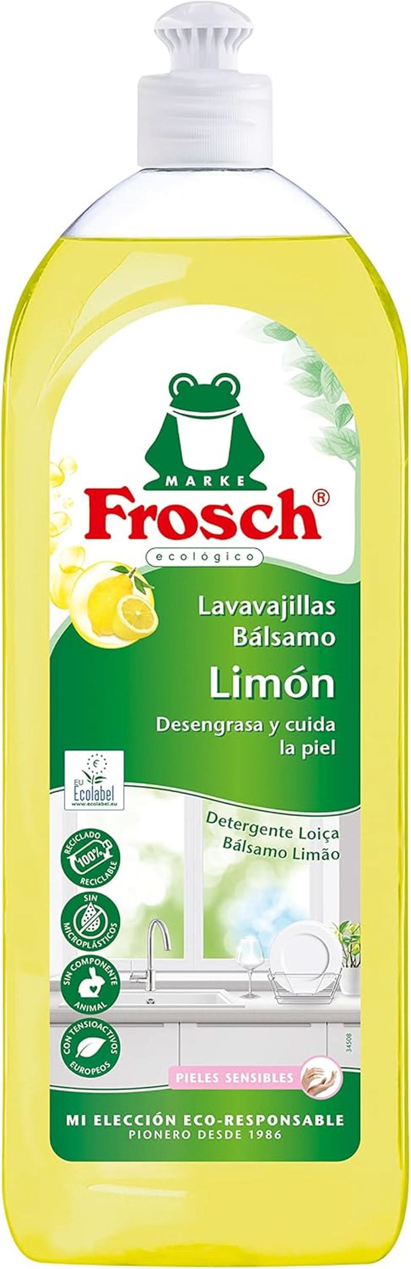 Væske til at skylle hænder, affedte og beskytte huden, dermatologisk testet, 10 x 750 ml Naty Shop