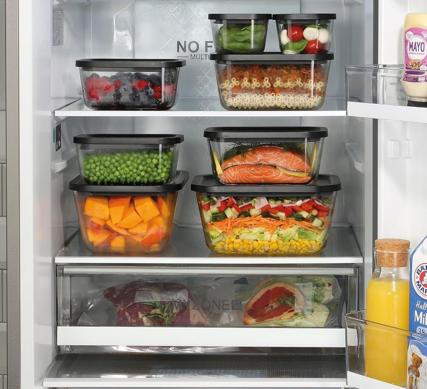 Vakuumsæt Küchenprofi EASYFRESH | Sæt med 7 dele | 1x elektrisk vakuumpumpe, 1x vakuumbeholder S, M og L, 3x vakuumposer 22x21 cm | borosilikatglas, plast af høj kvalitet | tilberedning og opbevaring Madopbevaringsbokse Naty Shop