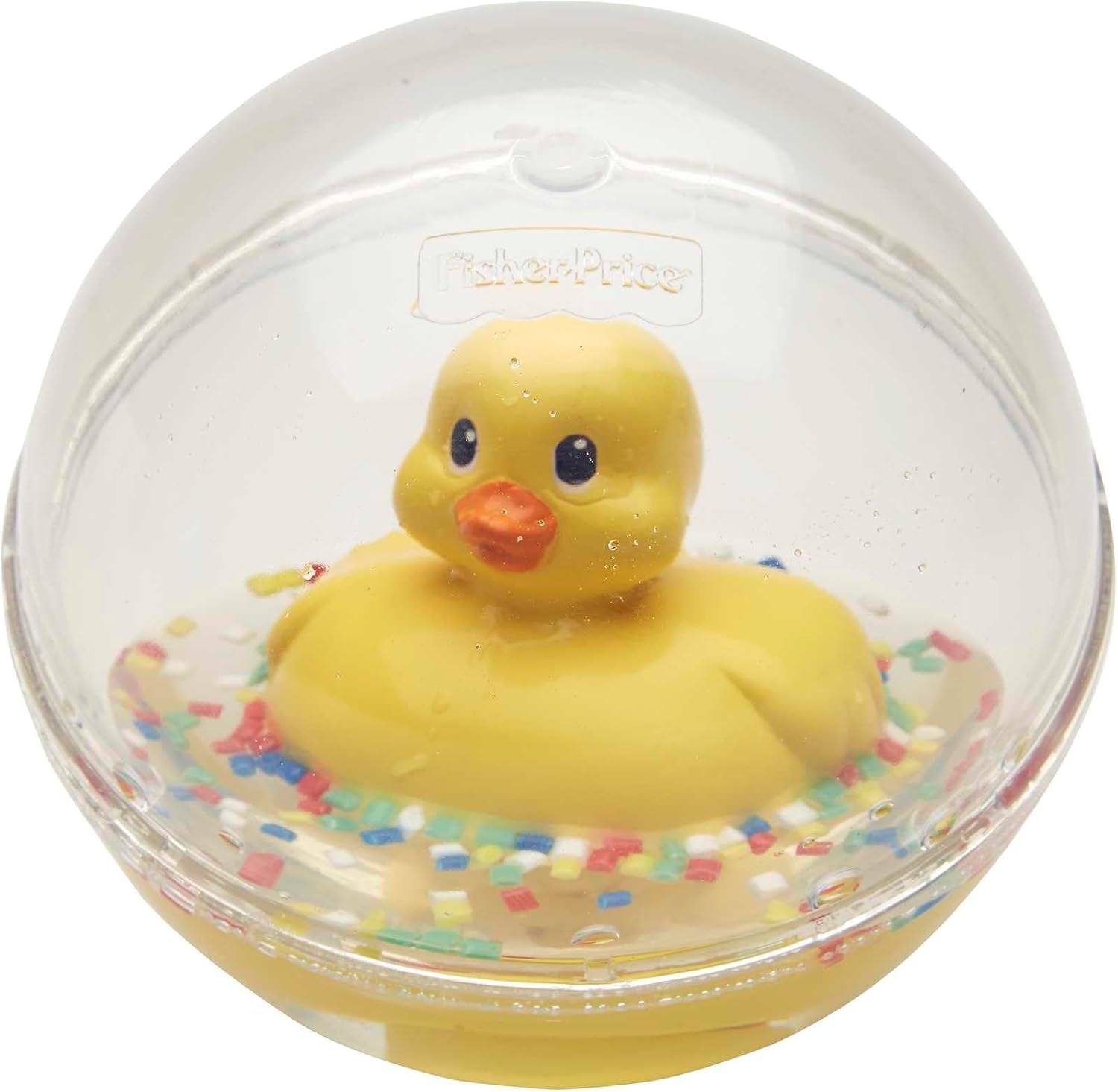 Fisher-Price WaterMates Ducky Ball, Funny Duck in Confetti Ball, Babylegetøj, Legebold, Badelegetøj, Fra 3 måneder, 75676 Babylegetøj Naty Shop