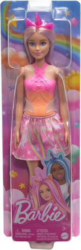 Barbie Unicorn Dolls med farverigt fantasy-hår, farvegradient-outfits og fantasy-tilbehør omkring enhjørningstemaet, HRR13 Naty Shop Dolls