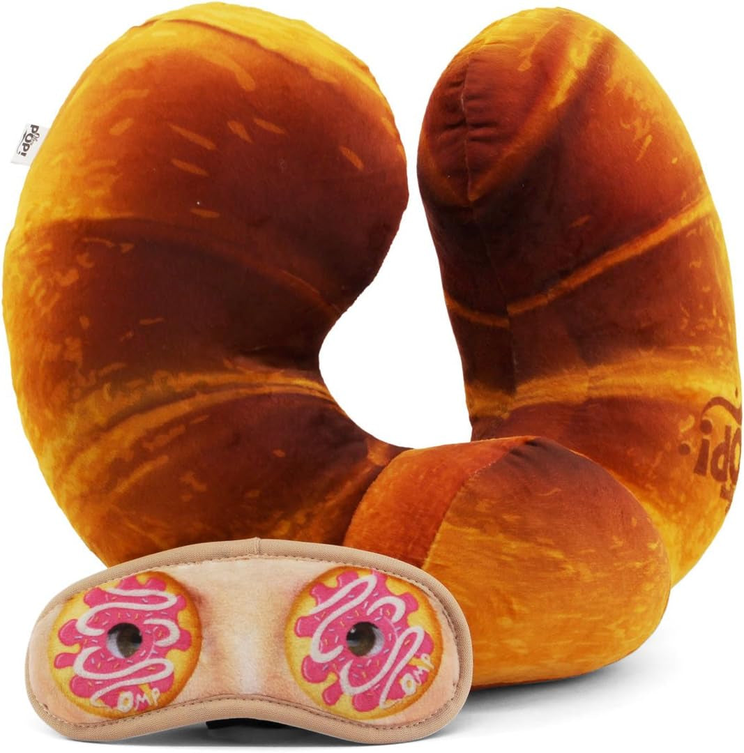 Orange Croissant-nakkepude og sovemaske Rejsepuder Naty Shop Standardtitel