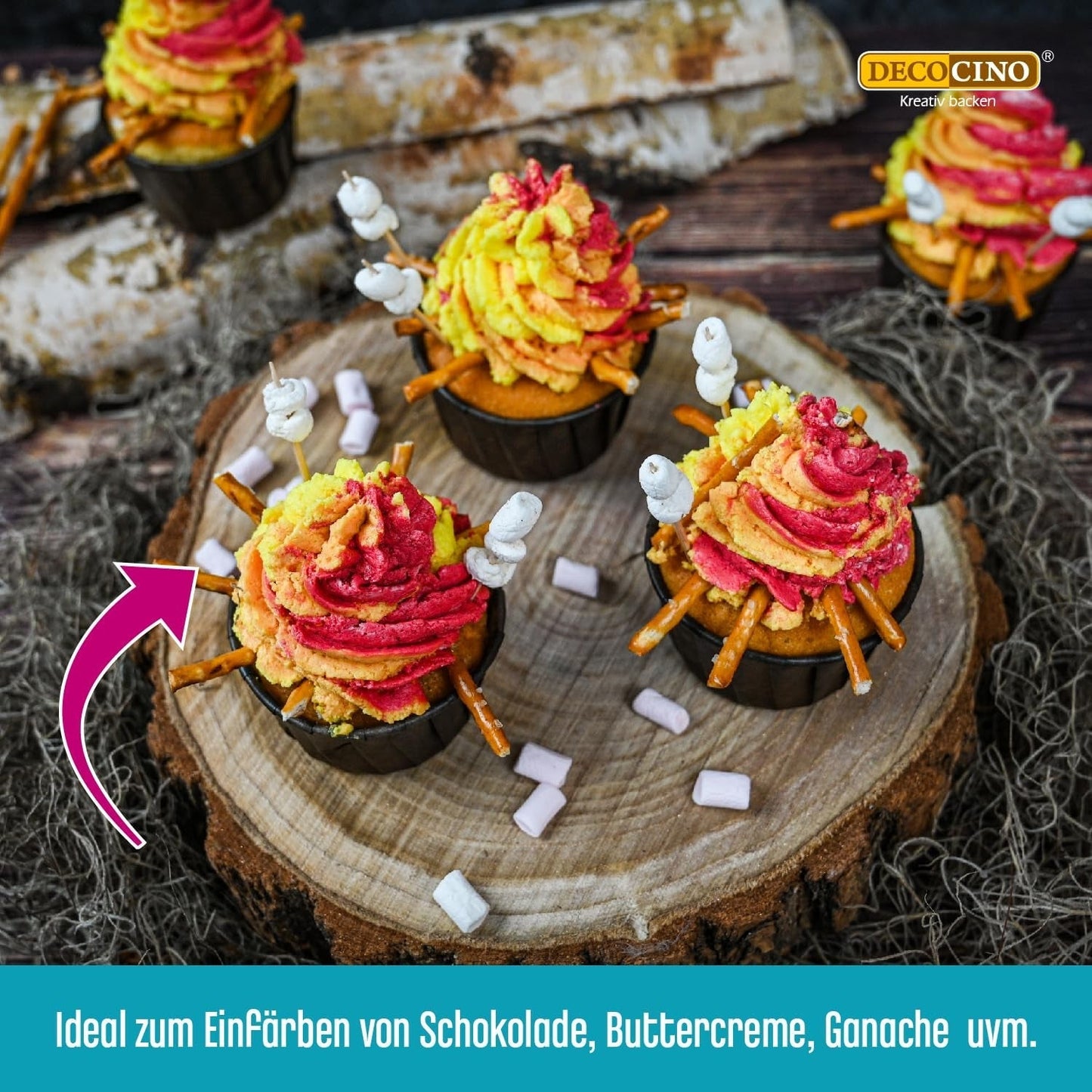 DECOCINO Gul fedtopløselig farvepasta - 15 g - Oliebaseret madfarve, ideel til farvning af chokolade, smørcreme, fondant eller småkagedej
