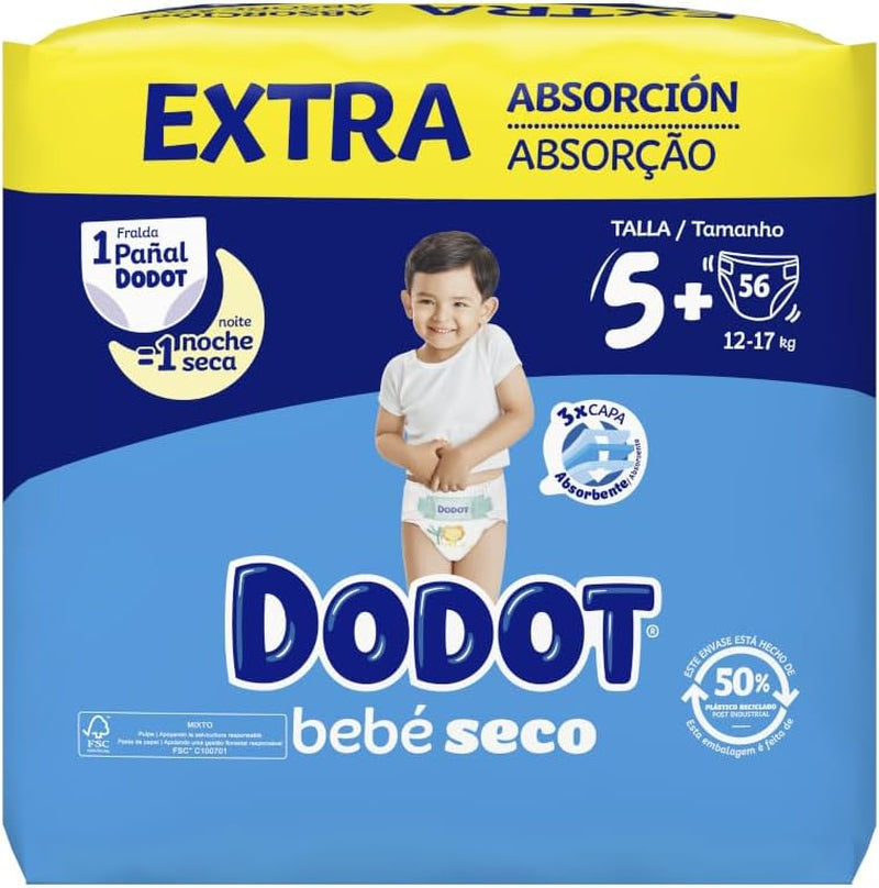 Baby Dry Extra - Jumbopakke, størrelse 5-56 stk