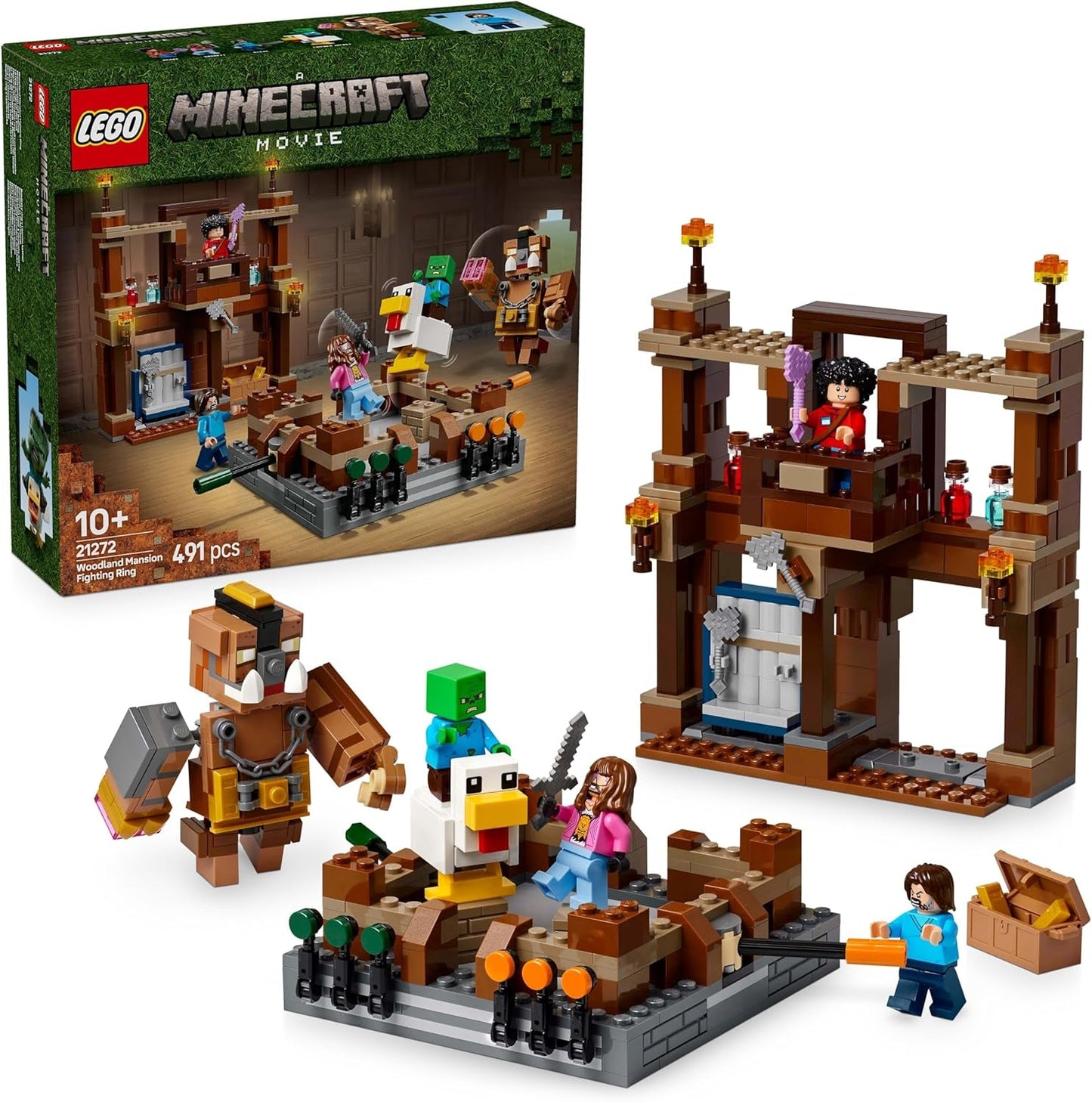 LEGO Minecraft Forest Manor med boksering - gamersæt med zombier og Oberborst - interaktivt byggelegetøj med udstyr og baner - gave til drenge og piger 10+ - 21272 Byggesæt Besuche den LEGO-Store Standard titel