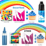 Gel madfarve - 7 x 15 ml koncentreret regnbuefarve til kagepynt, bagning, småkager, macarons - Sukkerfri madfarve til drikkevarer, kagepynt, Slime DIY
