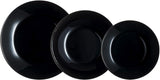 Arcopal Zelie sort spisestel i glas, 12 dele, 4 steder, sort