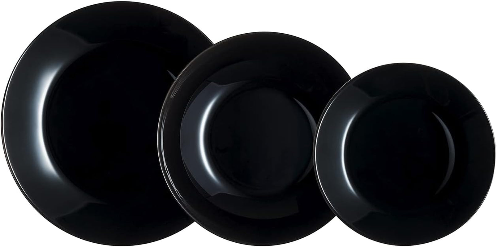 Arcopal Zelie sort spisestel i glas, 12 dele, 4 steder, sort