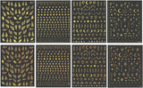 8 ark Guld Måne og Stjerner Nail Art Stickers Englevinger Tan Guld Nail Stickers Stjerner Negle Foils Selvklæbende negle Stickers Negle Design Tilbehør Negle Stickers