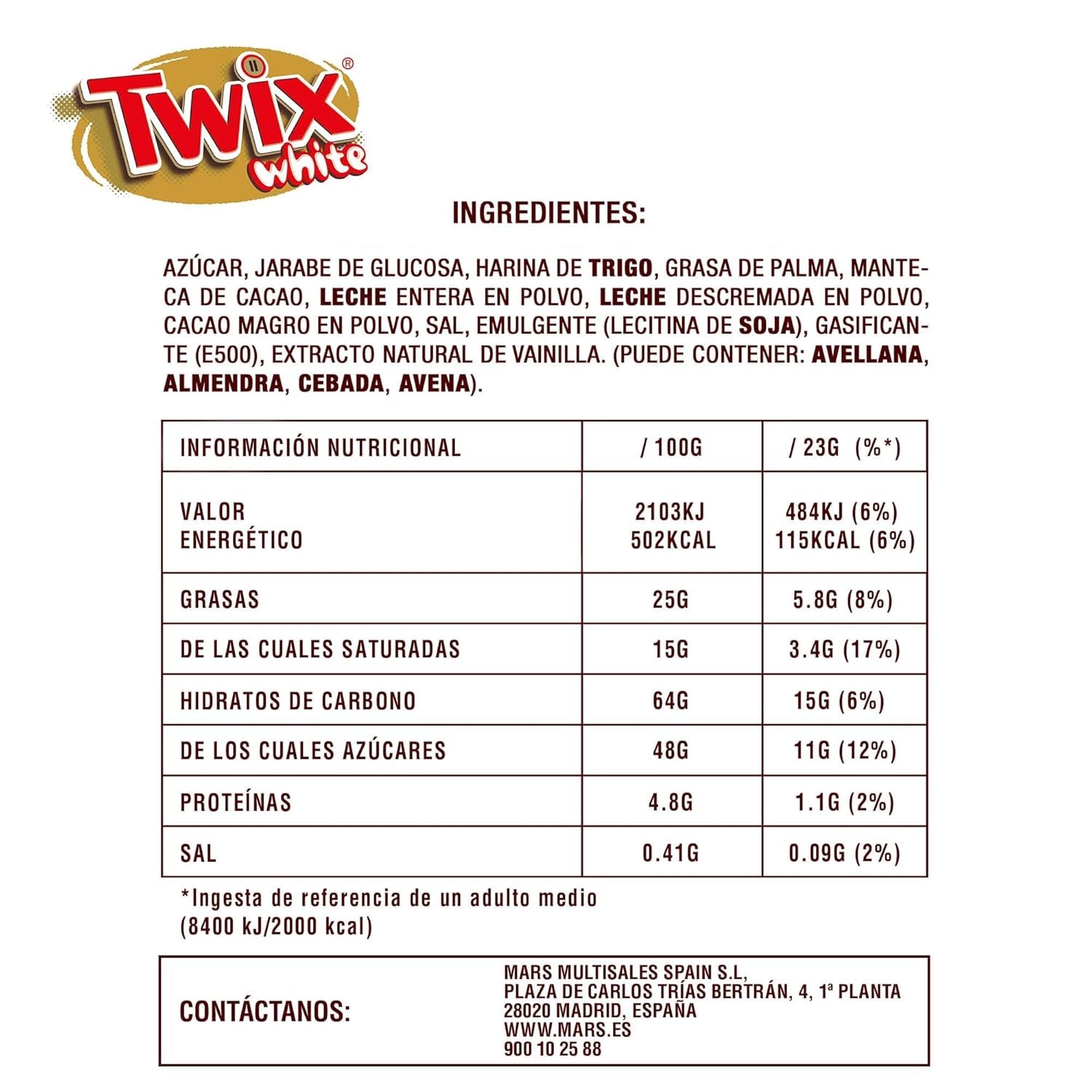Twix hvide chokoladebarer | Karamel, kiks, hvid chokolade | Chokolade Multi Pack | 5 barer (5 x 46 g) (pakke med 5)