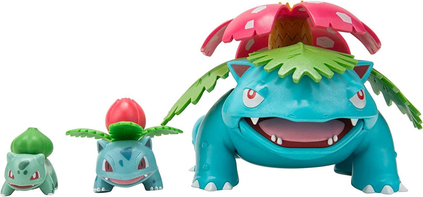 Pokemon PKW2778 Select 3-Pack med Pichu og Pikachu og 7,6 cm Raichu Battle Figures Evolution Multipack Style 2 Action Figurer Naty Shop Bulbasaur 1, Ivysaur, Venusaur