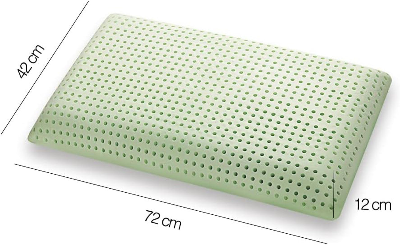 Marcapiuma memory foam pude, grøn, naturlig, med urter, 2 stk Standard puder Naty Shop