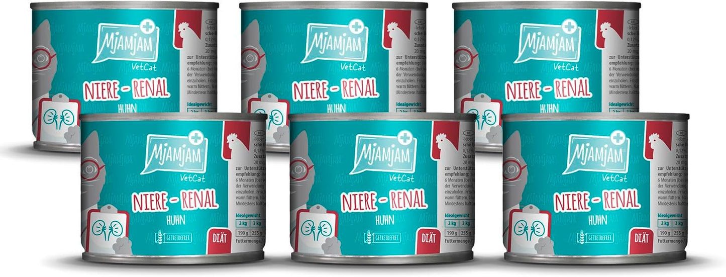 MjAMjAM VetCat - Premium våd kattefoder - Diæt - Nyre - Kylling, 6 stk. (6 x 200 g), kornfri