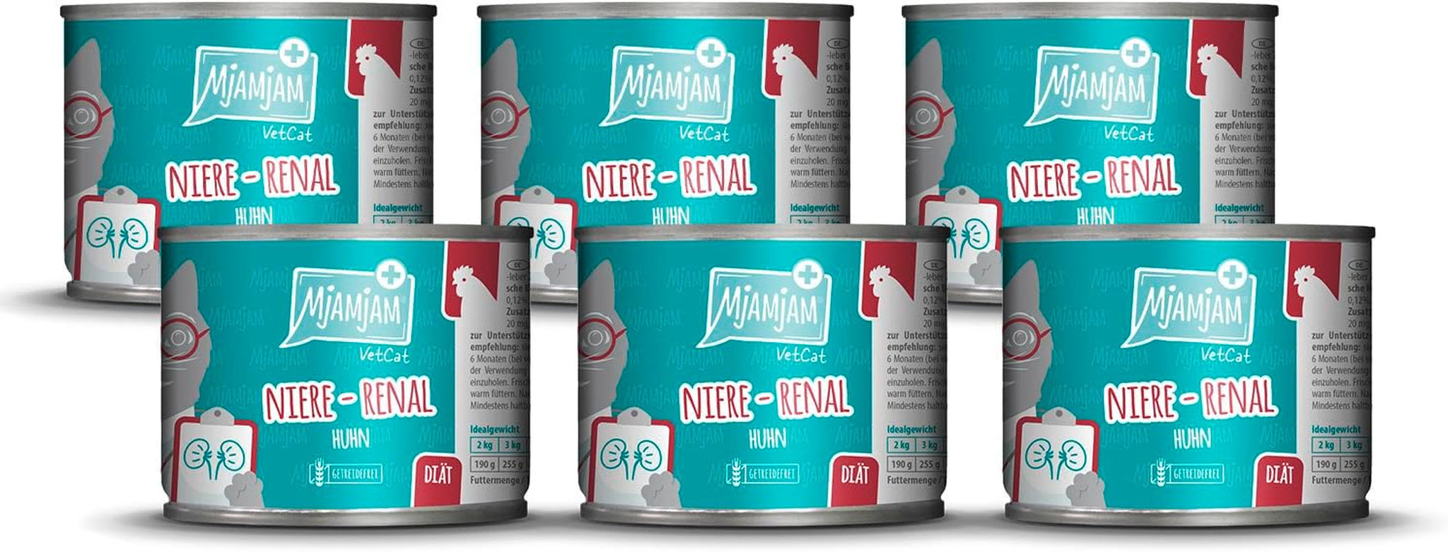 MjAMjAM VetCat - Premium våd kattefoder - Diæt - Nyre - Kylling, 6 stk. (6 x 200 g), kornfri
