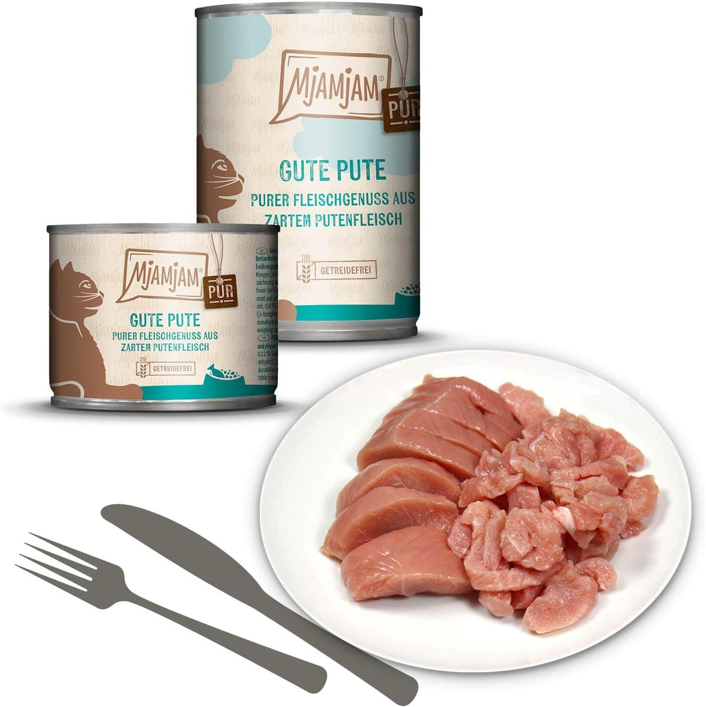 MjAMjAM - Premium våd kattefoder - Pakke Mix V - Pure Meat Delight 6 Pack (6 x 400 g) Kornfri med ekstra kød