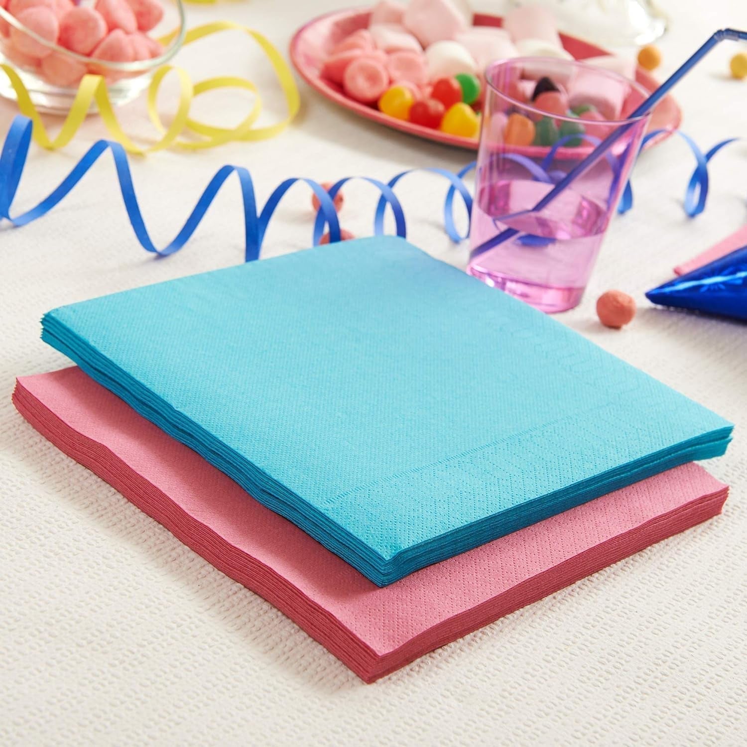 50 servietter, bomuldspude, 33 X 33 Cm, 2-lags, turkis, Fsc Cellulose, 33 X 33 Cm (pakke med 3)