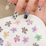 50 Stück 3D Blume Nail Charms Set, Bunte Nageldesign Tilbehør, Nägel Charms Og Nagel Art Charms, Perfekt Für Nailart, Maniküre Dekoration Og DIY Nageldesign
