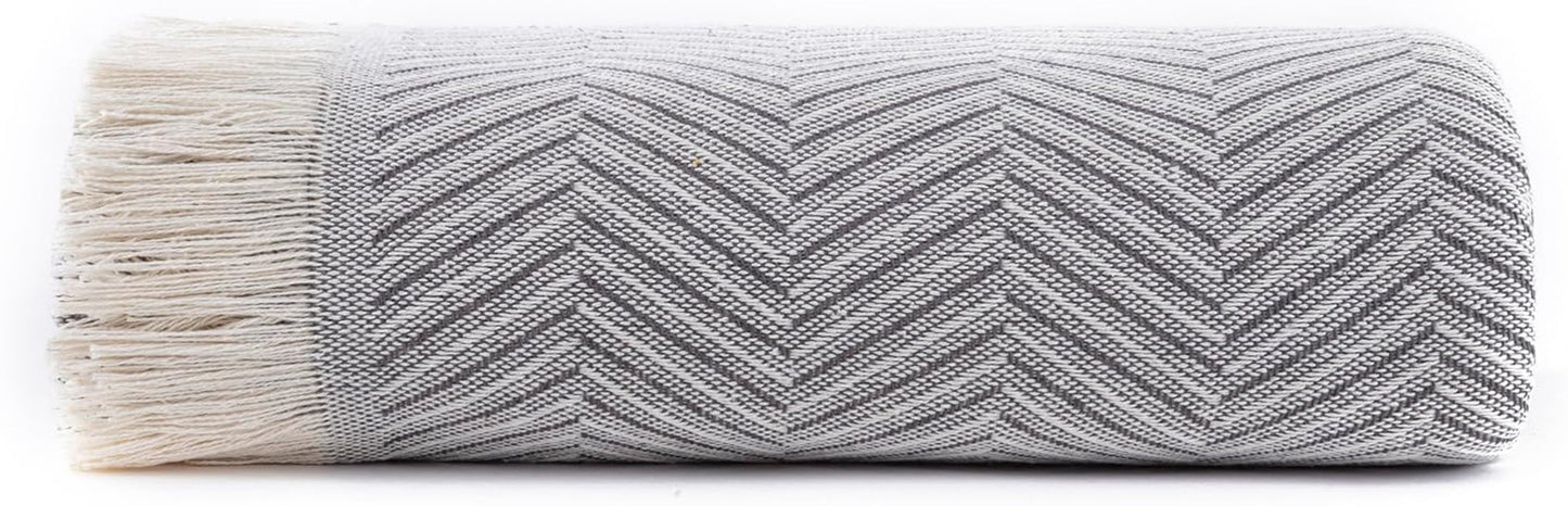 Todocama multifunktionelt sengetæppe, sengetæppe, sengetæppe, sofabetræk, jarapas, sildebensmønster (230 X 260 Cm, sandbeige). Senge og tæpper Besuche den Todocama-Store Mørkegrå 230 X 260 Cm