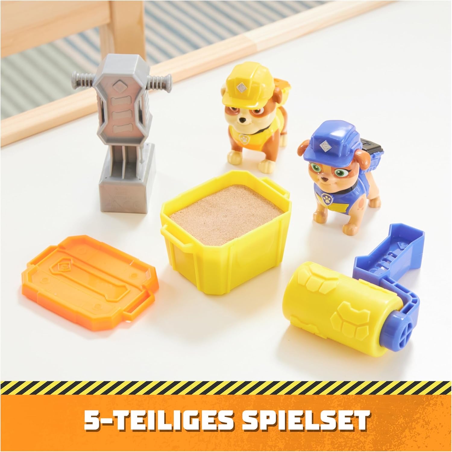 Rubble & Crew - Rubble & Mix figur actionfigurer sæt, 2 byggelegetøj og 85G kinetisk byggesand, legetøj egnet til børn fra 3 år og opefter action figurer Naty Shop