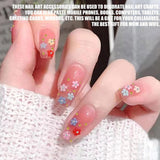 3D Flower Nail Charms, 12 Grids Akryl Resin Blomster og Guld Sølv Perler Neglesten, Flower Gel negle, Flower Negle dekorationer til kvinder og piger, DIY manicure tilbehør