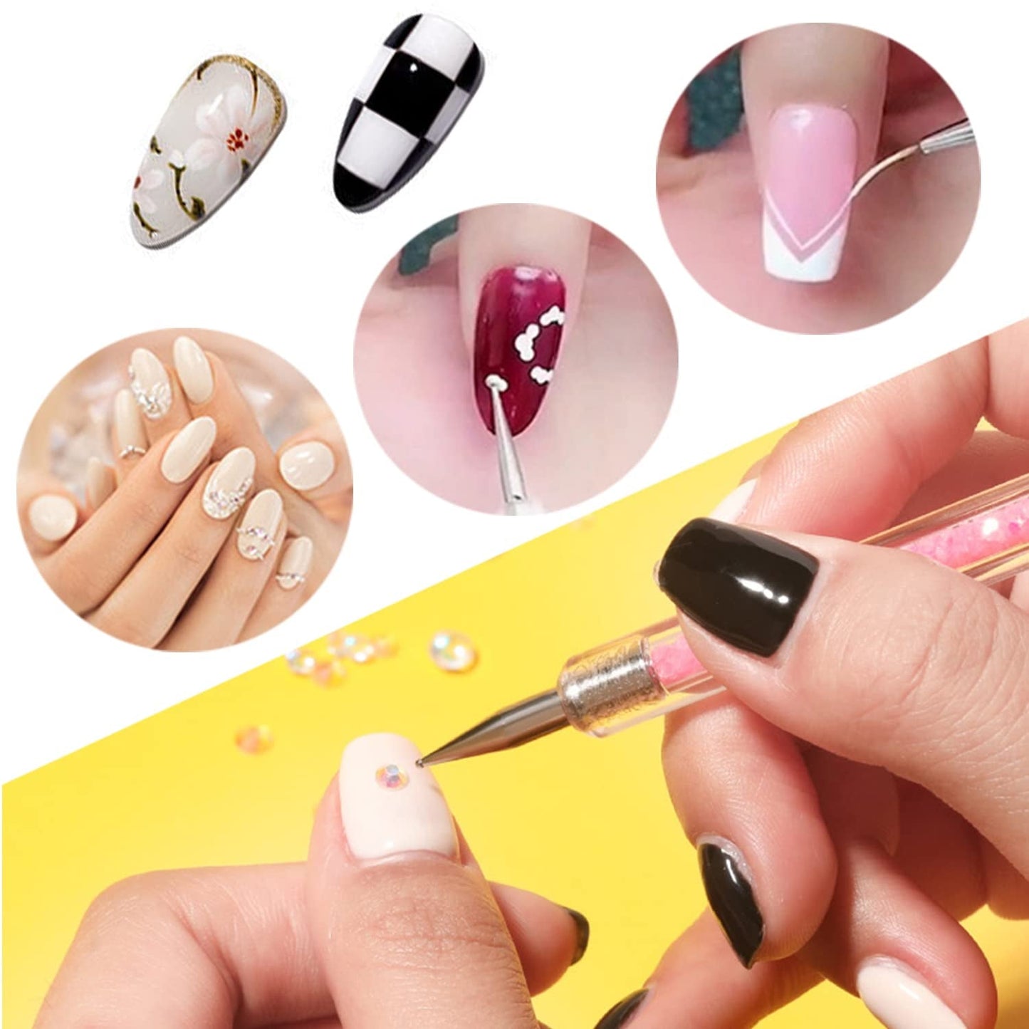 Nagel Pinsel 5 Stück Nagel Art Fineliner Pinsel, Nagel Pinsel Sæt Pinsel Für Nagellack Nail Brush Nagellack Pinsel Art Pen Für DIY Nail Art Design. (Maling-1)