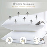Bedstory pude, 50 x 70 cm, 2 stykker, bidebestandig, svedåndende, hypoallergen, fyld: 100 % polyesterfiber, ultrakomfort og blød komfort og fremragende støtte Naty Shop standardpuder