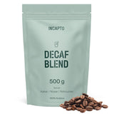 Incapto Ganze Entkofeinierte Kaffeebohnen | Ohne Chemikalien | Mischung aus 100% Arabica-Kaffee aus Brasilien | Ungemahlen Espresso Bohnen | Swiss Water Decaf Coffee, Pakke 500g