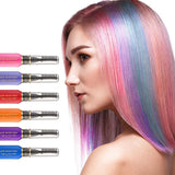 Øjeblikkelig hårfarve 6 farver Midlertidig hårmascara til piger og kvinder vaskbart hår kridt regnbuehårmascara hårfarve til karneval Halloween cosplay fest fødselsdag (A) Naty Shop hårfarve