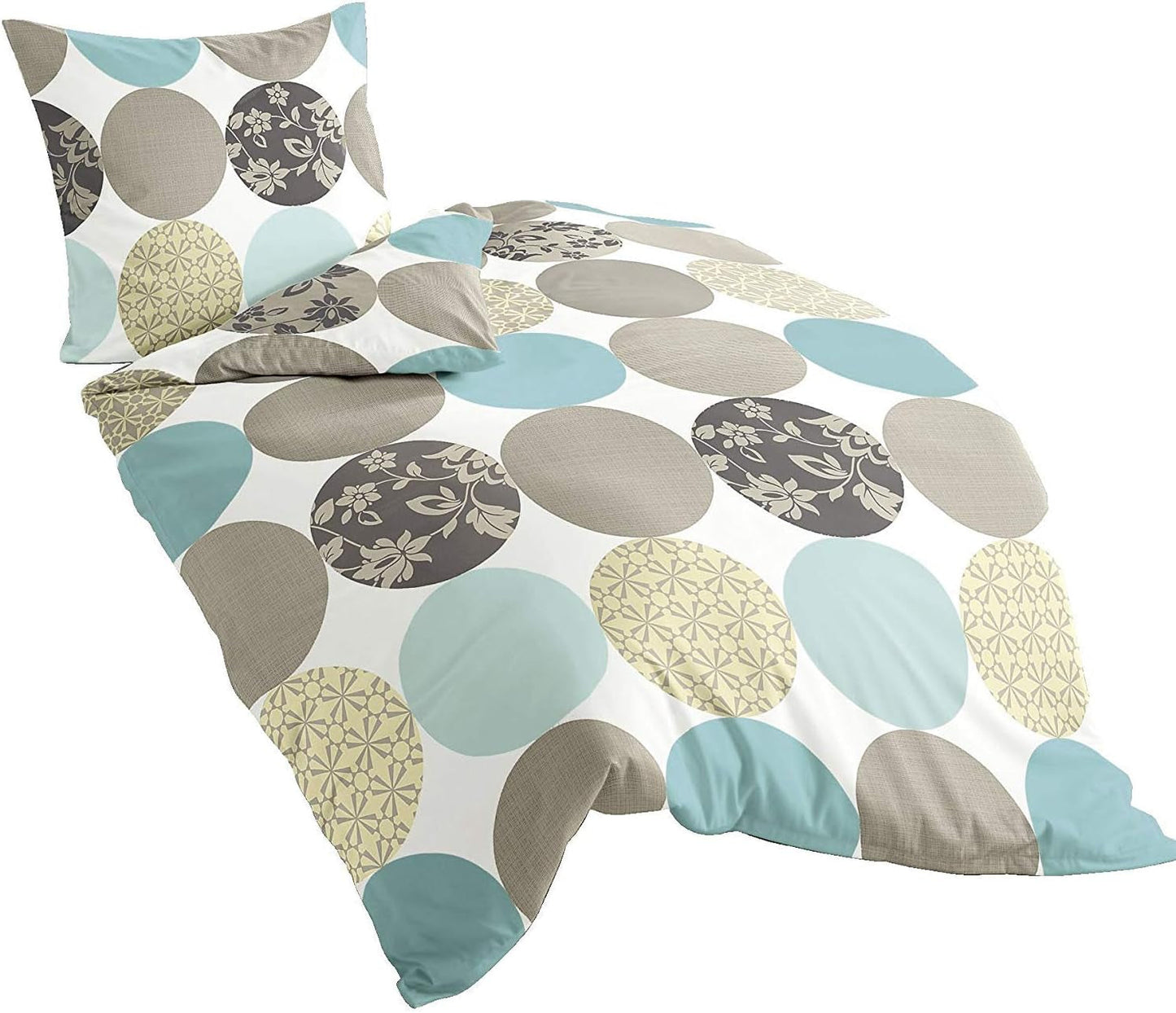 Bierbaum sengetøj, maco-satin, Designet i Tyskland, model 6383 turkis 02, 155X220 Cm + 80X80 Cm, komfortstørrelse Senge og tæpper Besuche den Bierbaum-Store Turkis 135X200 Andre prøver