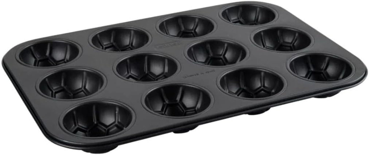 Zenker 12Er Muffinform – Muffinbackblech Für Muffins Und Cupcakes Aus Der Serie Fodboldbagning– Hitzebeständiges 12Er Muffinblech Mit Antihaftbeschichtung, Schwarz Forme og bakker til bagning Naty Shop