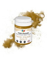 Madfarve Madfarvepulver med metallisk effekt, ORIGINAL GULD 20G madfarve – Ideel til dekoration af kager, tærter, sukkerpastaer, småkager og drikkevarer.