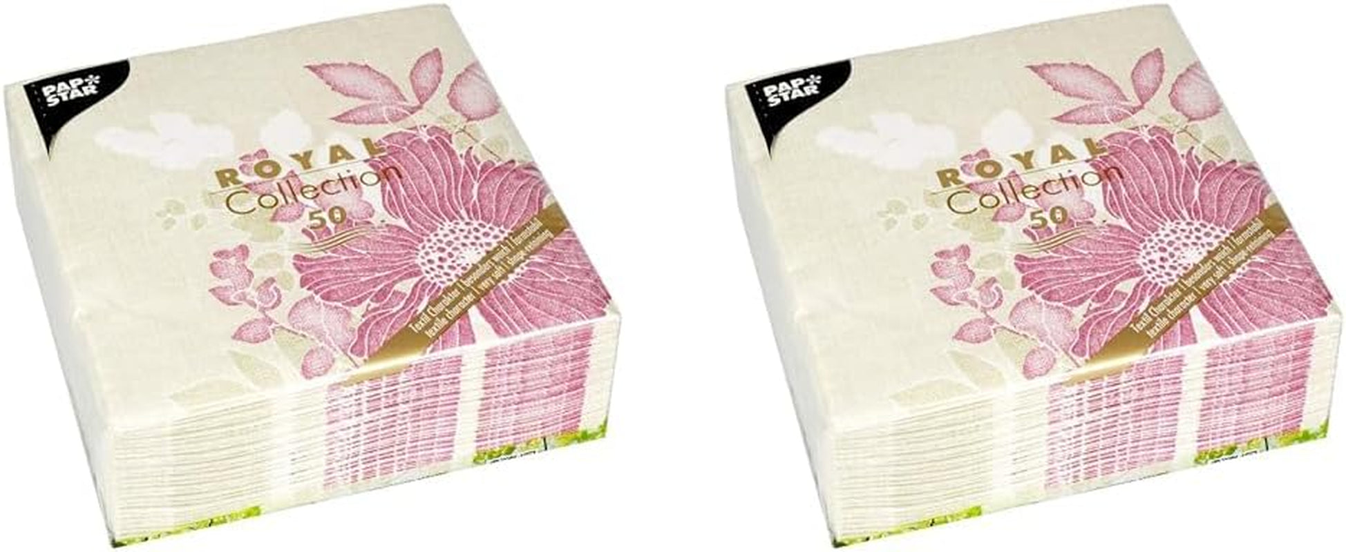 Papstar, 50 servietter "ROYAL Collection" 1/4 fold 40 Cm X 40 Cm Fuchsia "Annabel", #85015