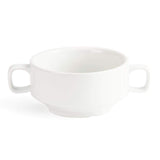 Olympia Whiteware suppeskåle med håndtag 400ml (6 stk.) - Tåler ovn, mikroovn, fryser og opvaskemaskine C239