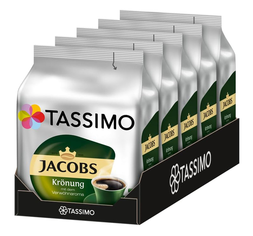 Tassimo Kapseln Jacobs Krönung, 5 x 16 puder, 80 Kaffeekapseln