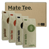 Mate te smagesæt ● 4 varianter af økologisk Mate te ● 100 g hver Erva Mate + Yerba Mate + Green Mate te + Roasted Mate te