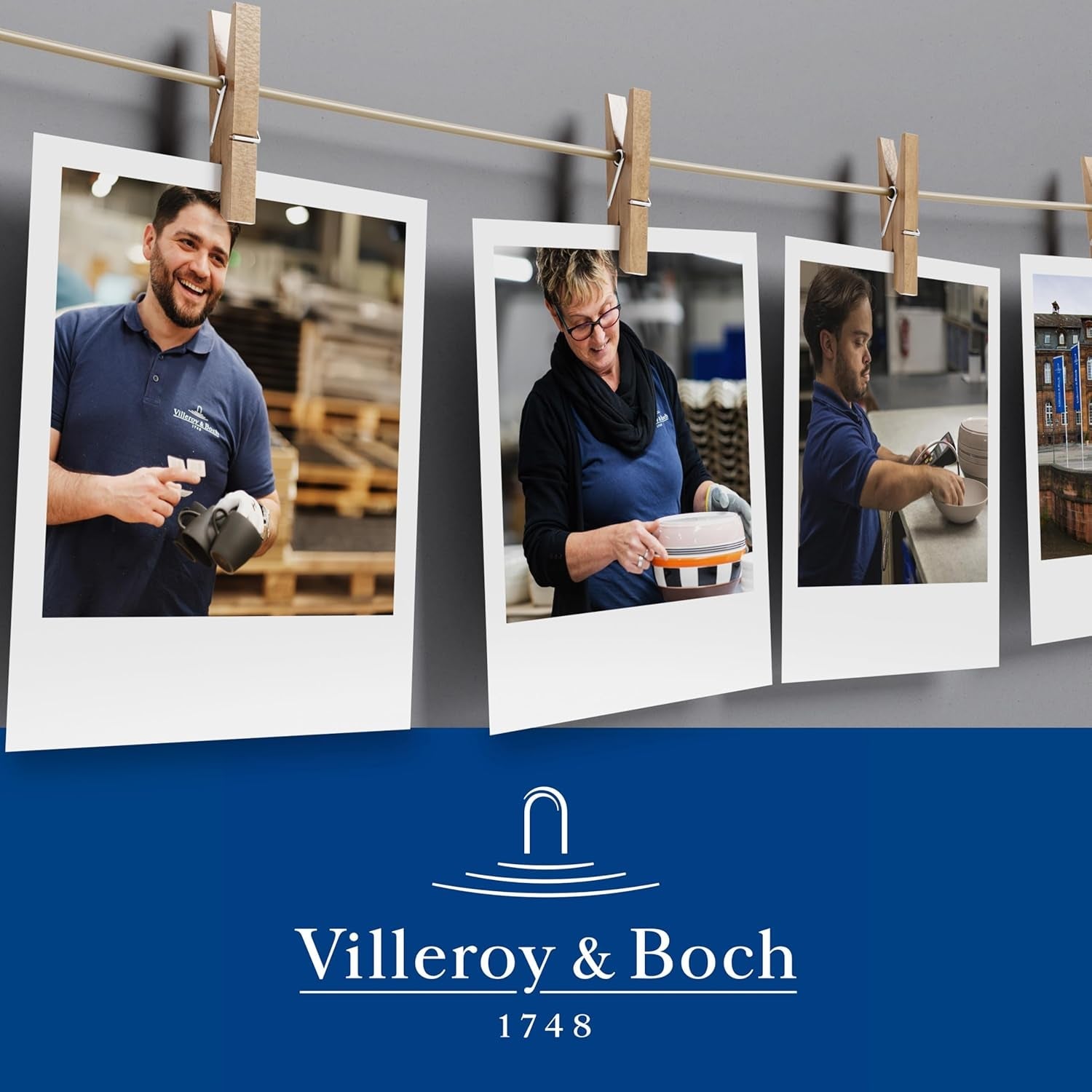 Villeroy & Boch - Manufacture Rock Spisesæt, 6 dele, Spisesæt til 2, Premium Porcelæn, Sort